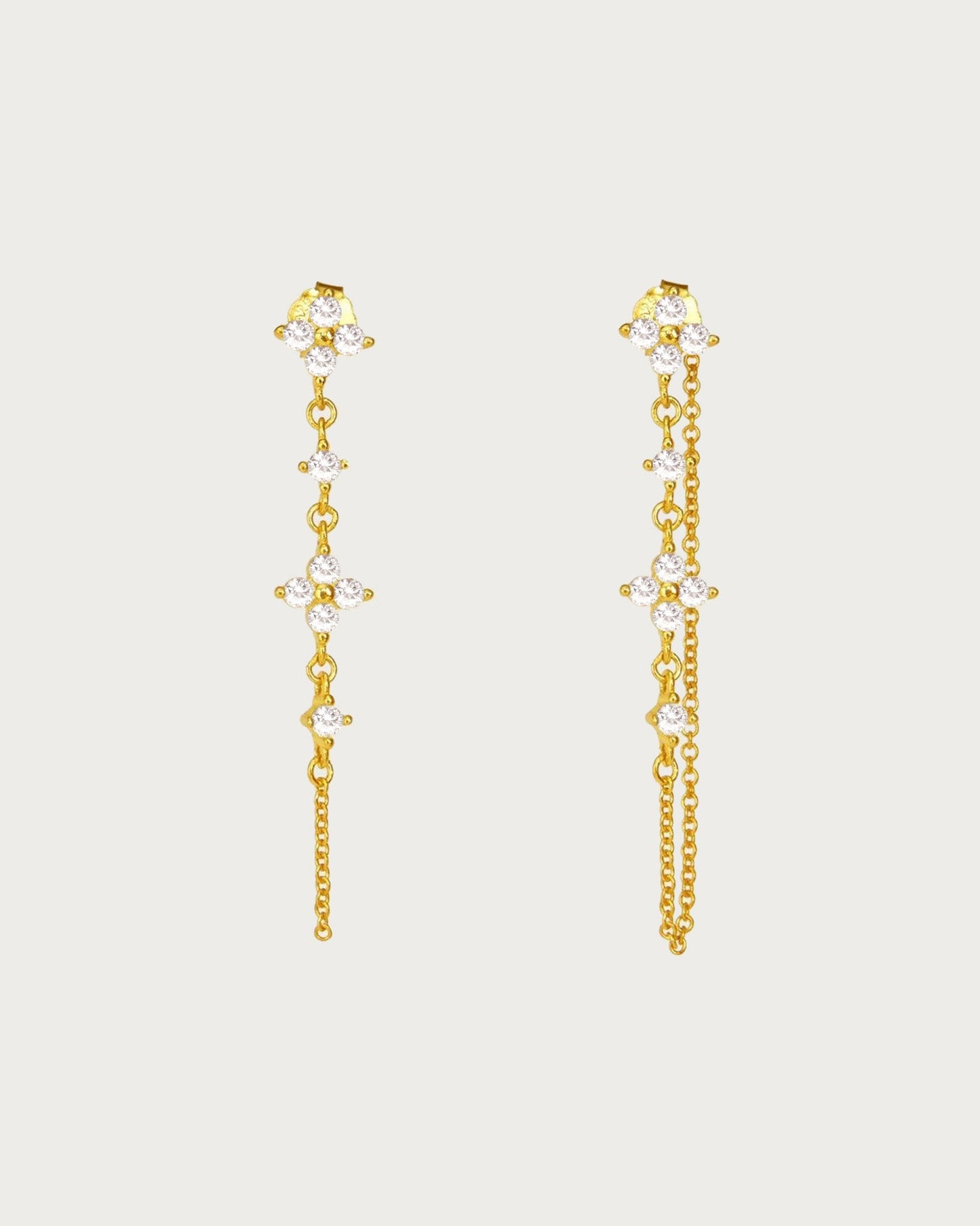 Gold clover earrings
