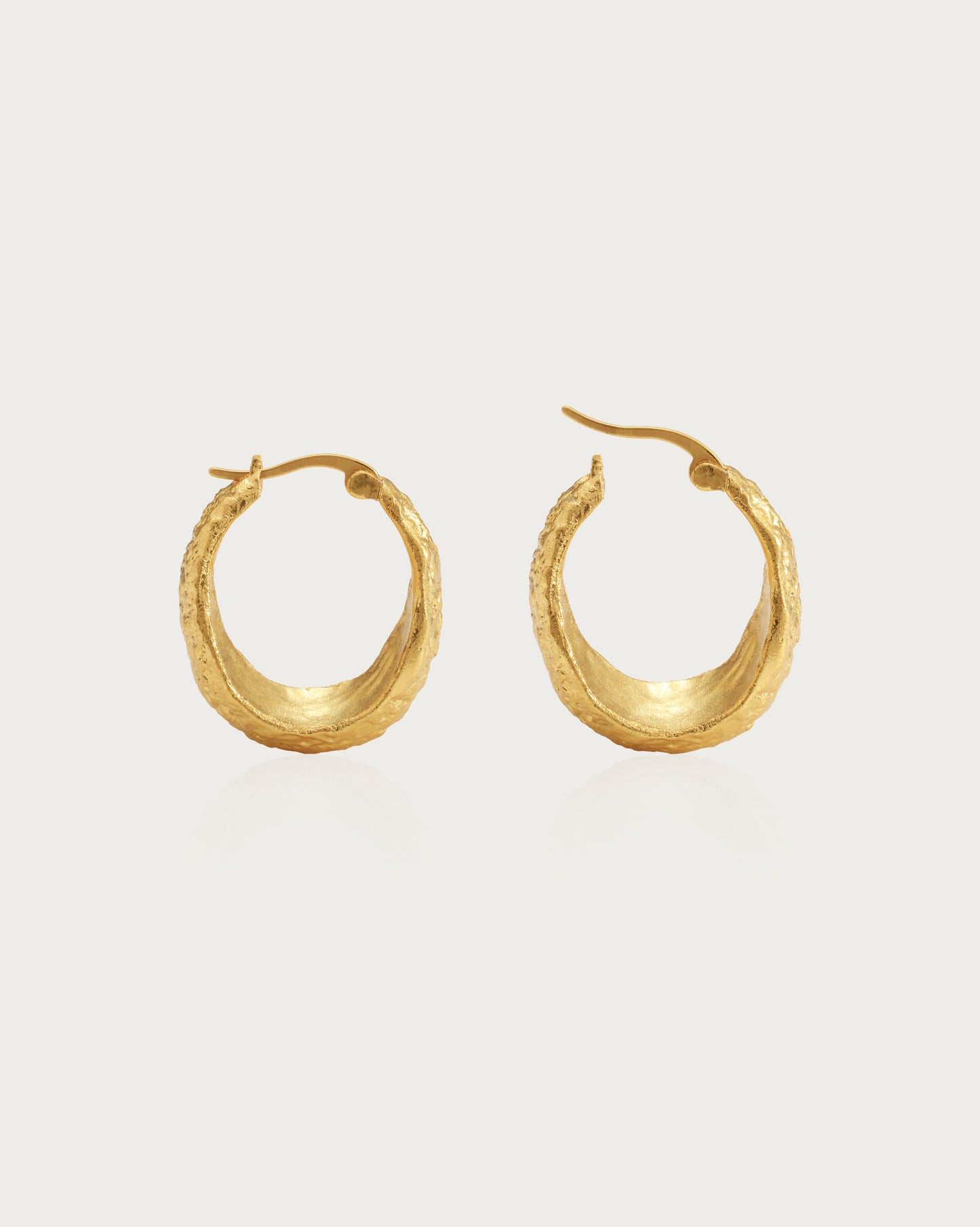 Round gold earrings