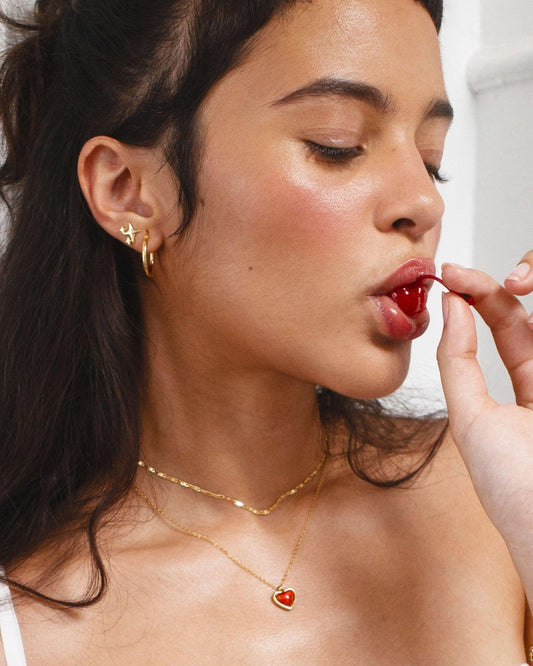 Double layer shiny earrings