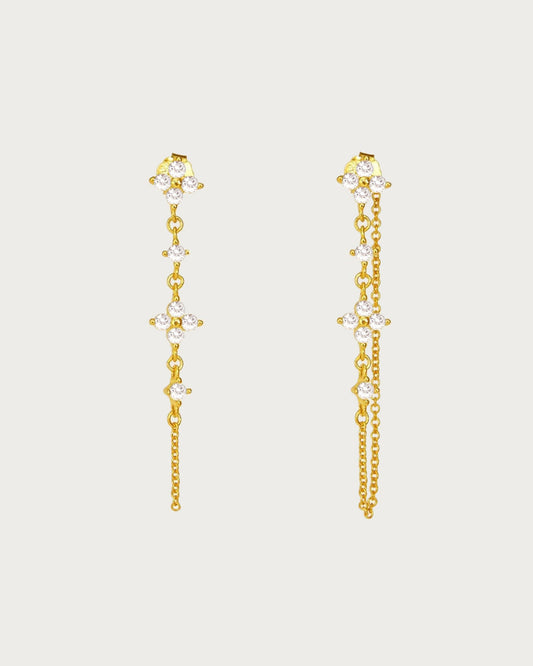 Gold clover earrings