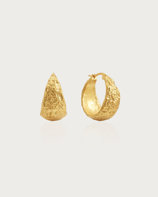 Round gold earrings